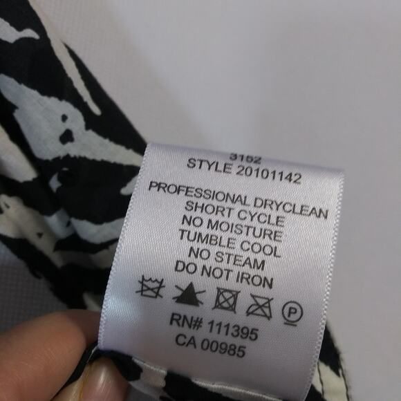 Tory Burch Black White Swinging Monkey Blouse Top Size 0 - Picture 9 of 9